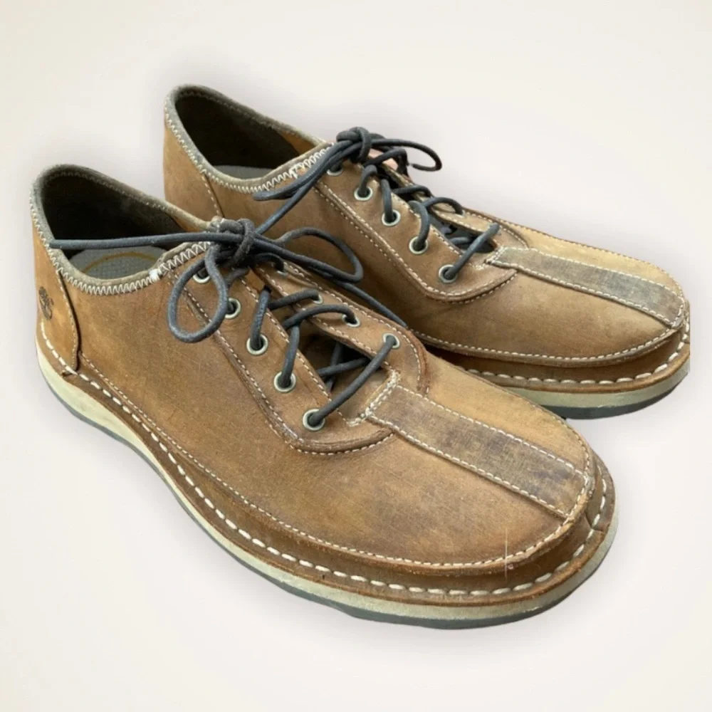 Timberland Smart Comfort Leather Oxford Shoes Men’s 8M Brown Waterproof